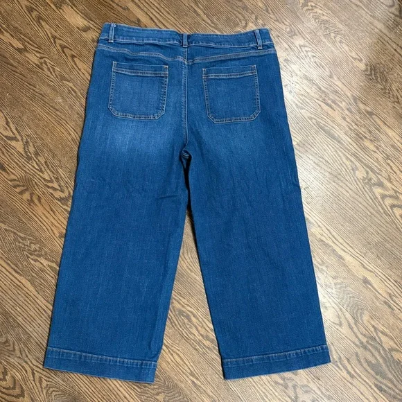 Talbots Flawless Denim Wide Leg Cropped Jeans Size 14 - Picture 4 of 8